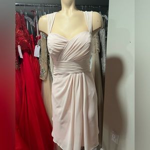 Petal Pink Levkoff Short Bridesmaids Dress. Size 12.